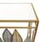 Gold Metal Contemporary Console Table, 30" x 44" x 16"